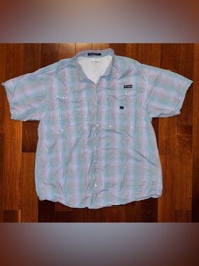 Columbia PFG Super Bonehead Fishing Shirt Mens XL Short Sleeve Vented Outdoor